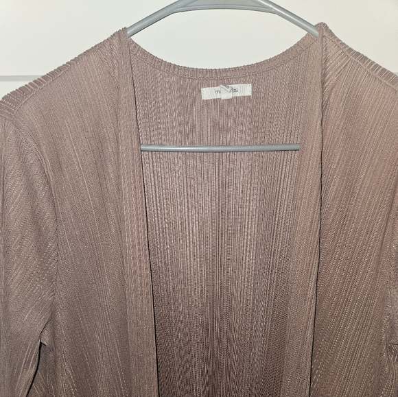 Maurices Long Ribbed Cardigan in Dusty Pink - Picture 10 of 10